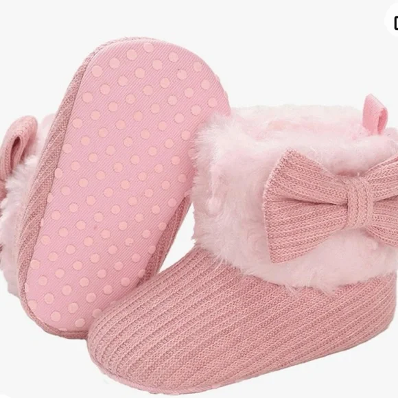 Baby Girls Fleece Booties Size 4.5 - Picture 6 of 10